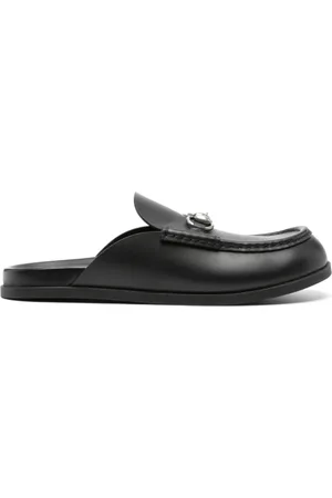 Gucci Sko, Herre, Sort, 41 1/2 EU, Sorte Horsebit Mules Slip-On Sko