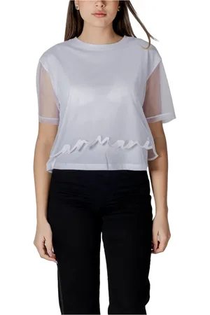 Armani Exchange Top, Dame, Hvid, XS, Bomuld, Afkortede T-shirts
