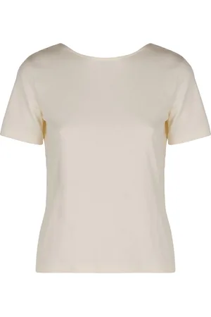 Nina Ricci Top, Dame, , M, Bomuld, Bomuld Crew-neck T-shirt Åben Ryg