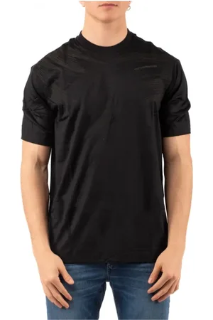 Emporio Armani Top, Herre, Sort, L, Uld, Stilfuldt T-shirt til mænd