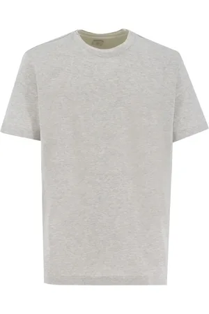 ELEVENTY Top, Herre, Grå, 2XL, Bomuld, Lagdelt Grå Bomuldst-shirt med Crew Neck