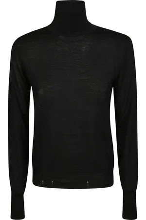 Golden Goose Strik, Dame, Sort, S, Uld, Merinould Turtleneck Sweater