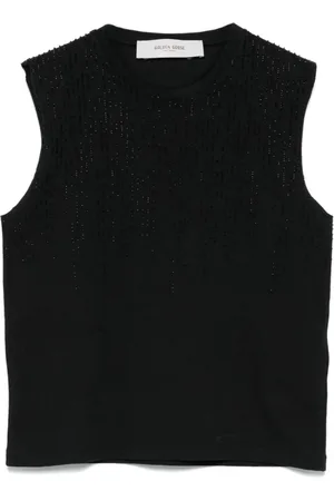 Golden Goose Top, Dame, Sort, S, Bomuld, Tanktop med perlebroderi