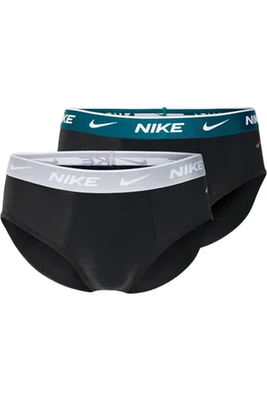 Nike Undertøj, Herre, Sort, M, Bomuld, Sorte trusser med kontrastfarvet elastik - 2-pak