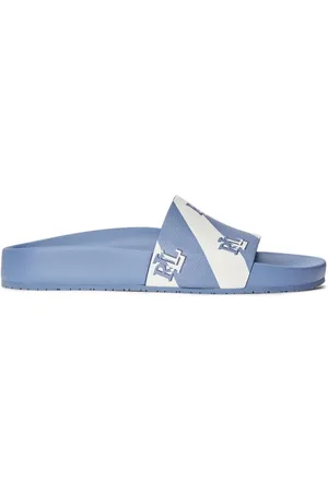 Ralph Lauren Sko, Dame, Blå, 39 EU, Logo Slides Sandaler