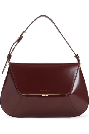 Amina Muaddi Taske, Dame, Brun, ONE SIZE, Uld, Rød skuldertaske