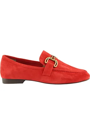 Bibi Lou Sko, Dame, Rød, 36 EU, Uld, Røde Ruskind Loafers