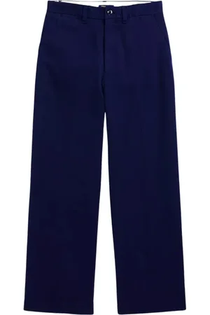 Ralph Lauren Bukser, Dame, Blå, L, Tyl, Navy Chino Bukser med Brede Ben