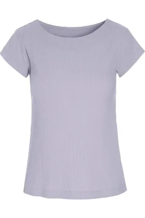 Bitte Kai Rand Top, Dame, Lilla, S, Bomuld, Globe Rib T-Shirt Lavender Sky