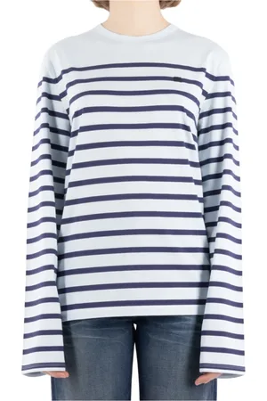Acne Studios Top, Dame, Blå, S, Bomuld, Stribet Blå T-shirt