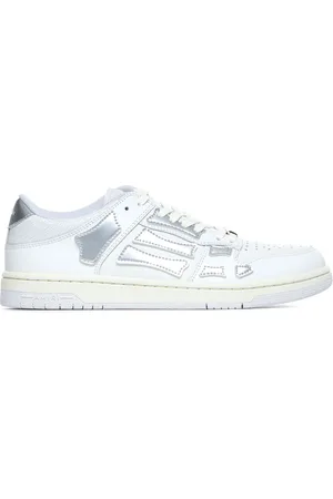 AMIRI Sko, Dame, Hvid, 40 EU, Bomuld, Metallic Skel Top Low Sneakers