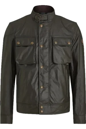 Belstaff Jakke, Herre, Grøn, 2XL, Bomuld, Racemaster Waxed Jakke Faded Olive