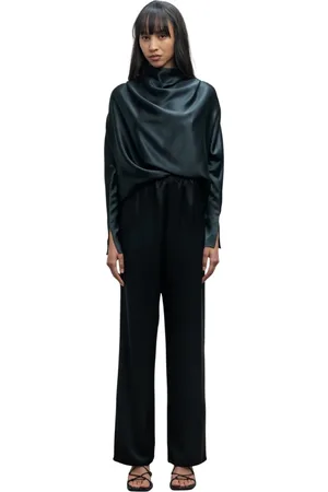 Ahlvar Gallery Bluser & Skjorter, Dame, Grøn, S, Satin, Milly satin bluse