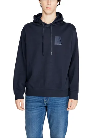 Armani Exchange Sweathshirts & Hoodies, Herre, Blå, S, Bomuld, Enkel hættetrøje