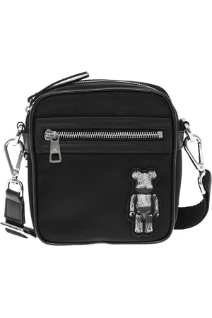 Neil Barrett Taske, Herre, Sort, ONE SIZE, Nylon, Logo Nylon Crossbody Taske