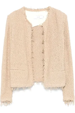 IRO Jakke, Dame, , M, Tweed, Åben Front Frayed Edge Jakke