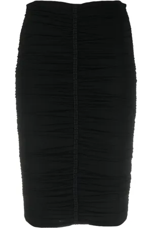 Givenchy Nederdel, Dame, Sort, S, Ruched Midi Skirt
