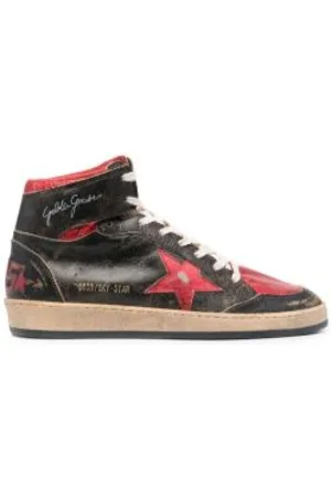 Golden Goose Sko, Herre, Sort, 41 EU, Uld, Distressed High-Top Sneakers