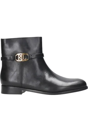 Ralph Lauren Sko, Dame, Sort, 36 EU, Læder, Briela Ankelstøvler