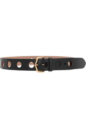 Alaïa Tilbehør, Dame, Sort, 70 CM, Læder, Perforeret Polka Dot Læderbælte