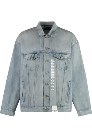 Balenciaga Jakke, Herre, Blå, M, Denim, Denimjakke med knaplommer