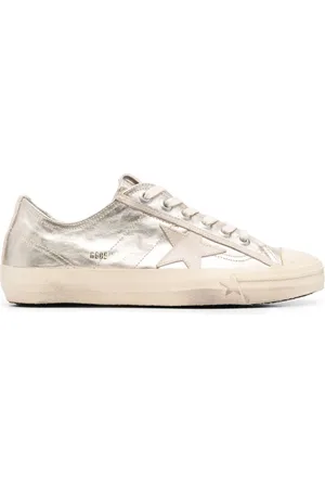 Golden Goose Sko, Dame, Gul, 40 EU, Uld, Laminated Leather V Star Sneakers