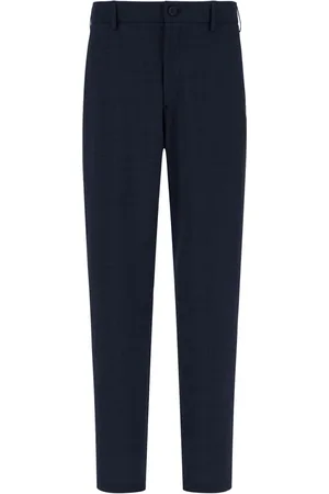 HERNO Bukser, Herre, Blå, 2XL, Uld, Blå Bukser med Elastisk Talje