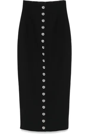 Khaite Nederdel, Dame, Sort, XS, Uld, Sort Nederdel med Høj Talje
