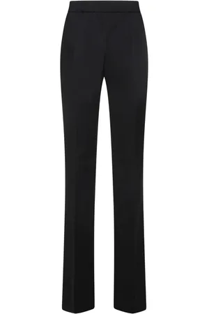 Givenchy Bukser, Dame, Sort, S, Satin, Flared Bukser i Crepe de Satin