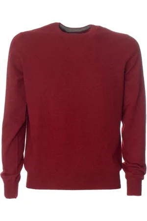 Gran Sasso Strik, Herre, Rød, 5XL, Cashmere, Crew Neck Sweater