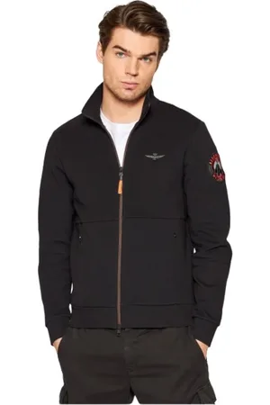 Aeronautica Militare Sweathshirts & Hoodies, Herre, Sort, M, Bomuld, Sweatshirt med lynlås