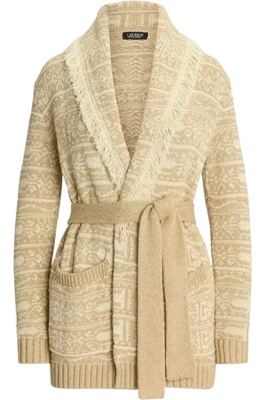 Ralph Lauren Strik, Dame, , L, Bomuld, Cardigan med bælte