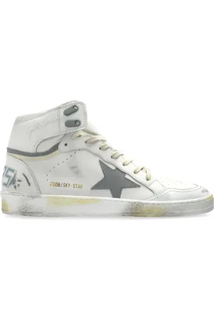 Golden Goose Sko, Herre, Hvid, 41 EU, Læder, Sky Star Sneakers med Polstret Pløs