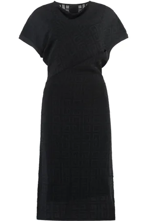 Givenchy Kjole, Dame, Sort, S, Polyester, Logo Jacquard Strikkjole