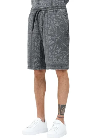 Armani Exchange Shorts, Herre, Grå, W30, Bomuld, Bandana Motif Casual Grå Shorts