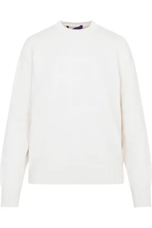 Ralph Lauren Strik, Dame, Hvid, S, Bomuld, Pullover Sweater