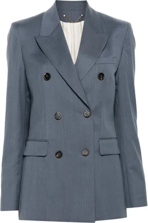 Golden Goose Jakke, Dame, Grå, XS, Uld, Double Breasted Blazer