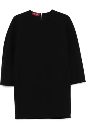Gucci Kjole, Dame, Sort, S, Uld, Uld Crepe Kjole