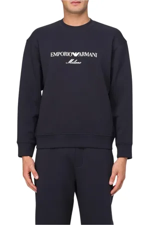 Emporio Armani Sweathshirts & Hoodies, Herre, Blå, M, Blå Sweaters til Mænd