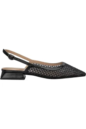 Alma en Pena Sko, Dame, Sort, 41 EU, Læder, Mesh Ballerina med Rhinestones