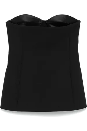 Khaite Top, Dame, Sort, 2XS, Stropløs Sweetheart Neck Layered Top