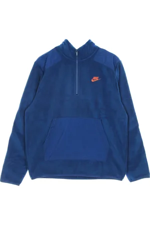 Nike Sweathshirts & Hoodies, Herre, Blå, XL, Uld, Fleece-jakke med høj hals og lynlås
