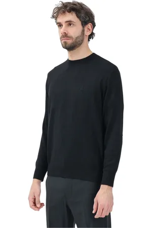 Armani Exchange Strik, Herre, Sort, L, Sort Sweater Rund Hals Mænd