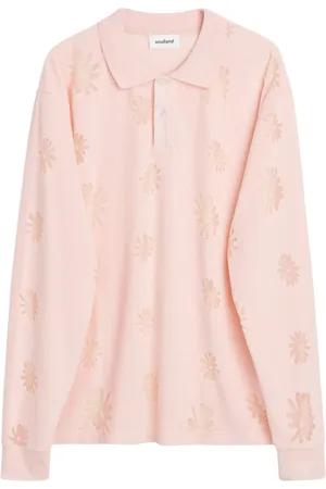 Soulland Top, unisex, Lyserød, 2XS/XS, Bomuld, Robert langærmet poloshirt