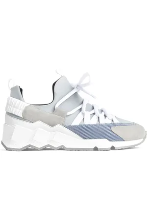 Pierre Hardy Sko, Herre, Flerfarvet, 41 EU, Læder, Hvide Nylon Sneakers med Grafiske Læderdetaljer