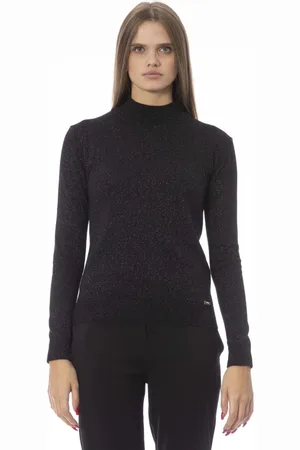 BALDININI Strik, Dame, Sort, M, Uld, Lupetto Langærmet Strikket Top