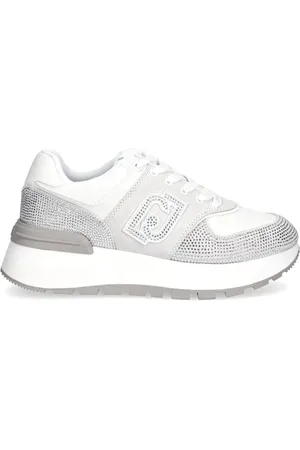 Liu Jo Sko, Dame, Flerfarvet, 37 EU, Krystalpyntede Hvide Sneakers