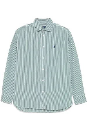 Ralph Lauren Bluser & Skjorter, Dame, Grøn, XL, Bomuld, Pine White Bluse