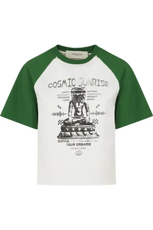 Golden Goose Top, Dame, Flerfarvet, M, Bomuld, Journey Raglan T-shirt med print