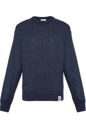 Bally Strik, Herre, Blå, 2XL, Logo Sweater